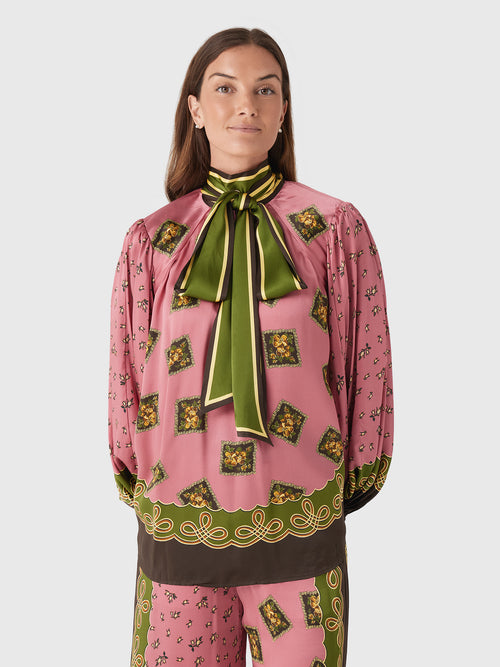 Alemais Women's Lacey Silk Blouse - Saint Bernard