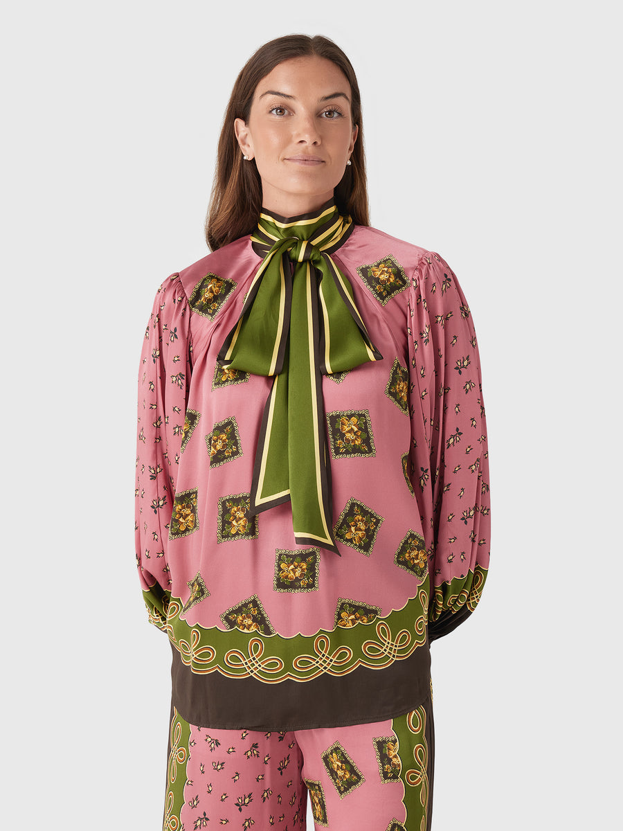 Alemais Women's Lacey Silk Blouse - Saint Bernard