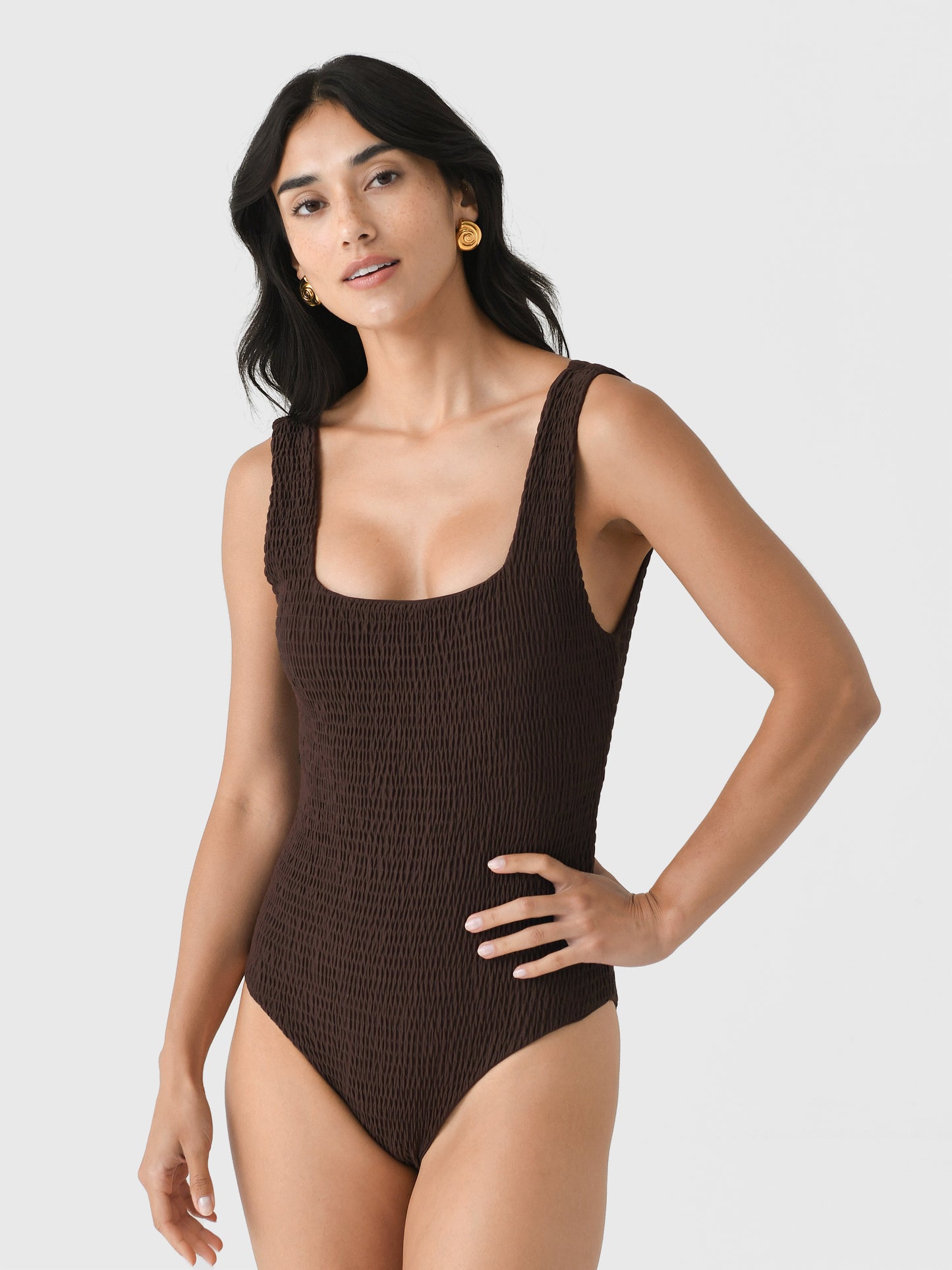 Citrine Women's Jenni Smocked One-Piece Swimsuit - Saint Bernard
