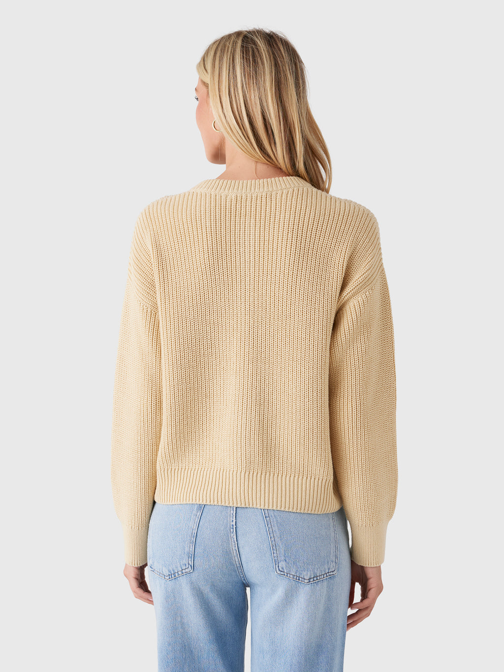 Jenni Kayne Women's Cotton Hayes Crewneck Cardigan - Saint Bernard