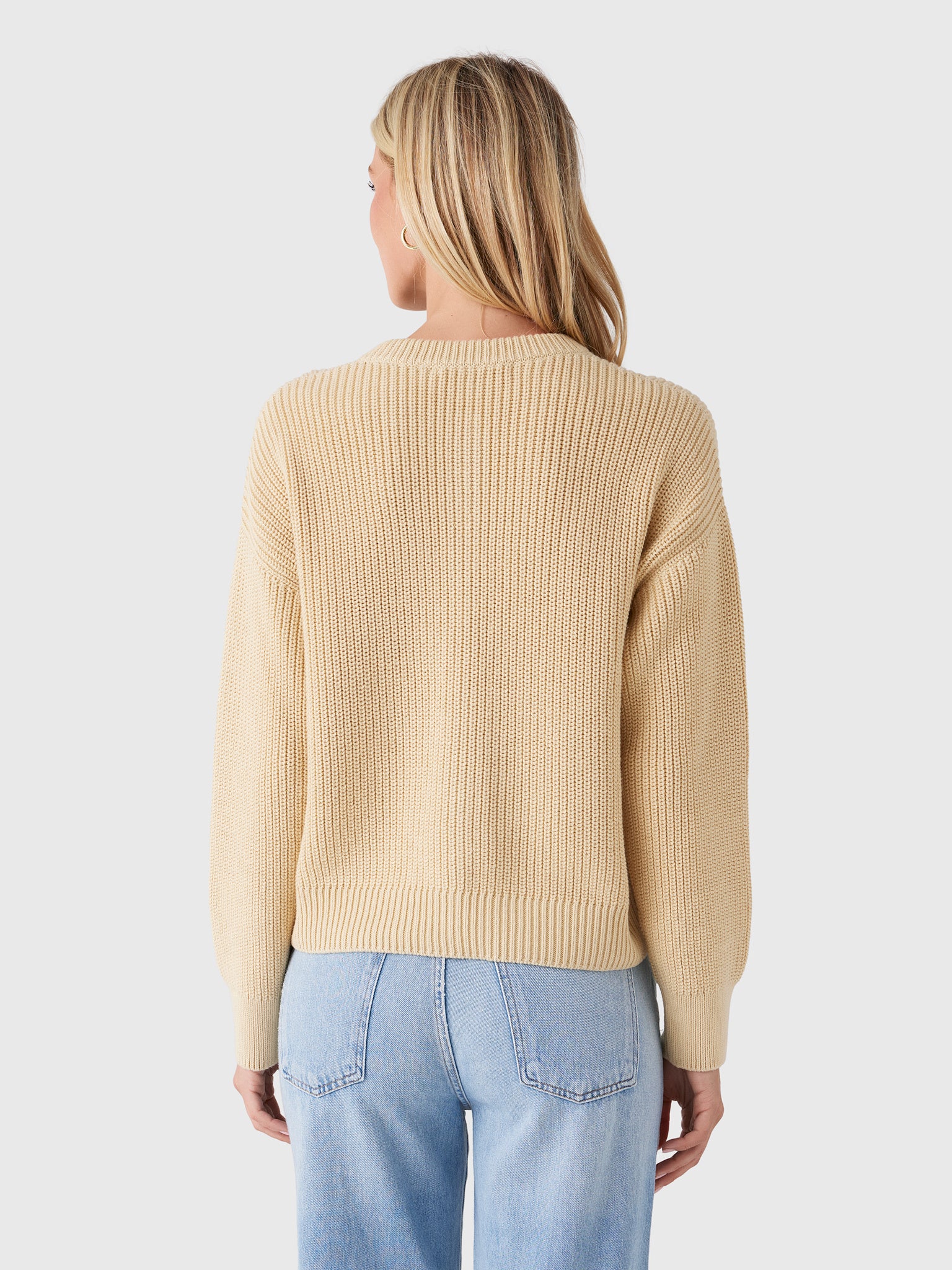 Jenni Kayne Women's Cotton Hayes Crewneck Cardigan - Saint Bernard