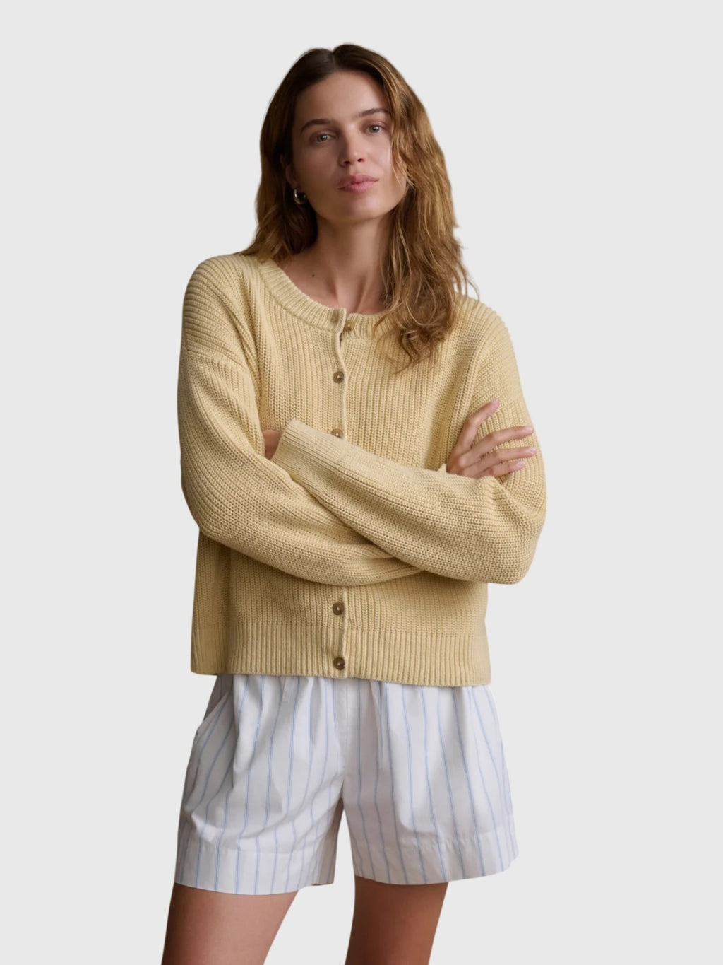 Jenni Kayne Women's Cotton Hayes Crewneck Cardigan
