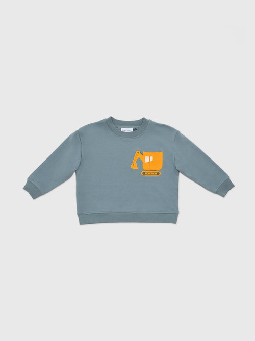 Angel Dear Baby Boys' Digger Drop Sleeve Sweatshirt - Saint Bernard