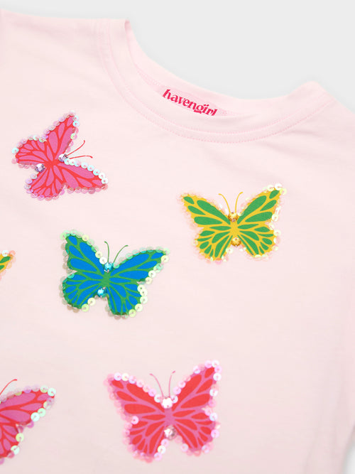 Haven Girl Girls' Multi Butterfly Box Tee