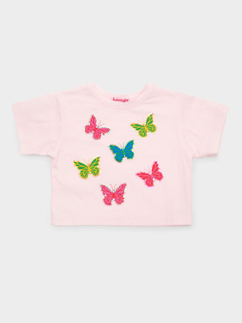 Haven Girl Girls' Multi Butterfly Box Tee