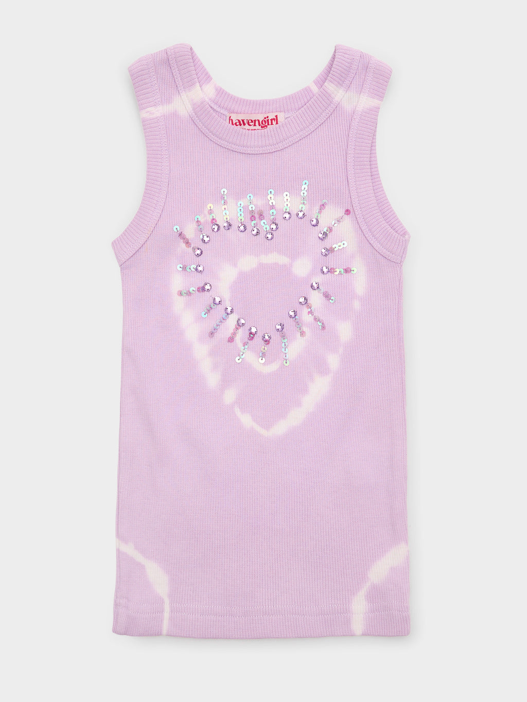 Haven Girl Girls' Lexi Heart Tie Dye Tank - Saint Bernard