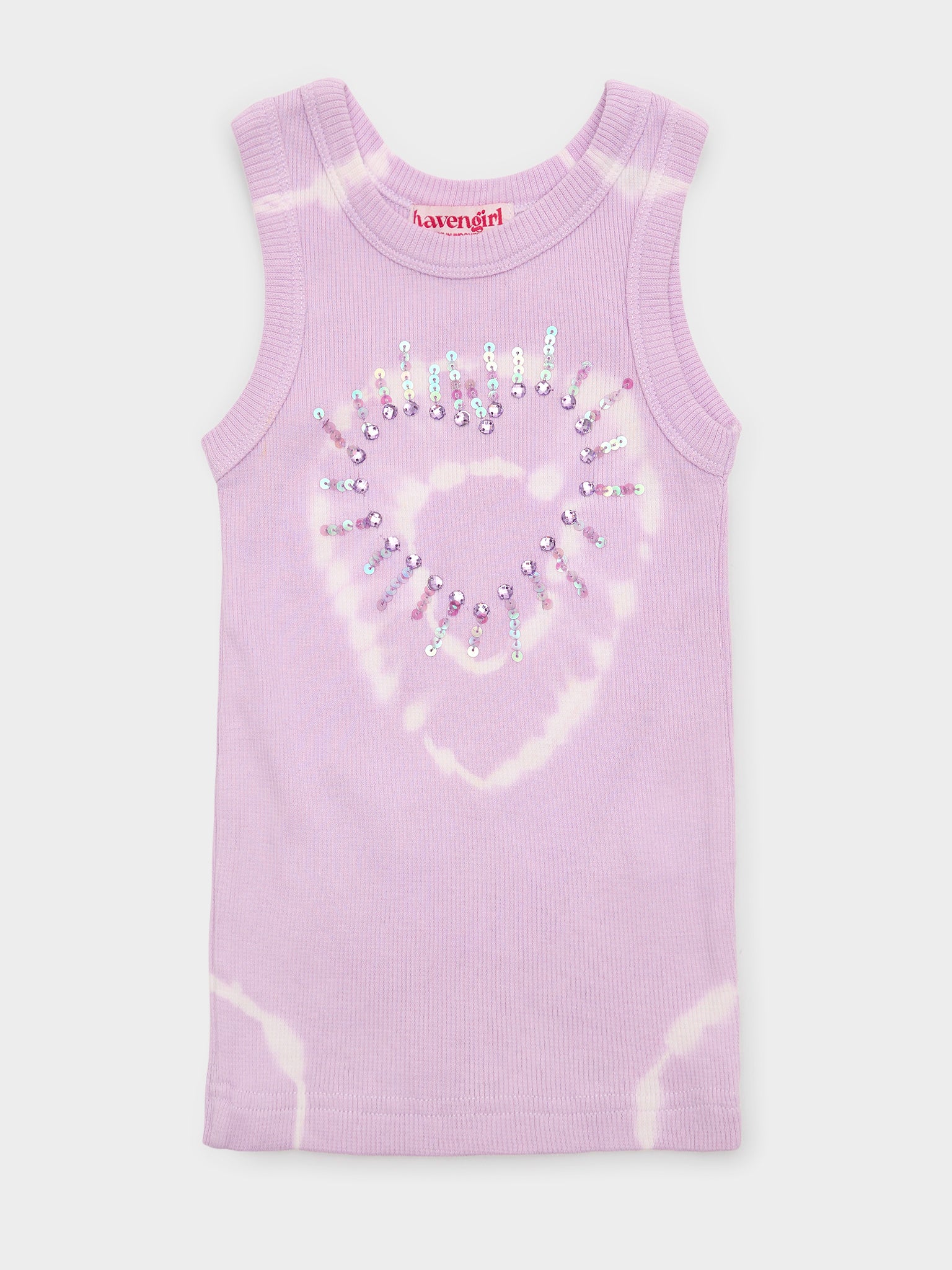 Haven Girl Girls' Lexi Heart Tie Dye Tank - Saint Bernard