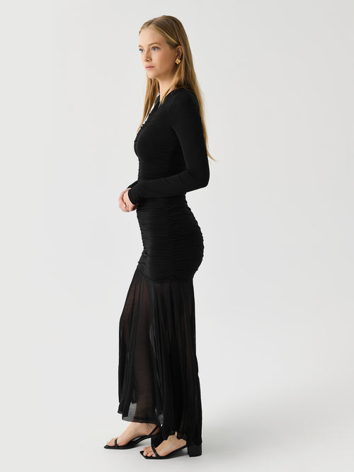 ALC Women's Fawn Ruched Mesh Maxi Dress