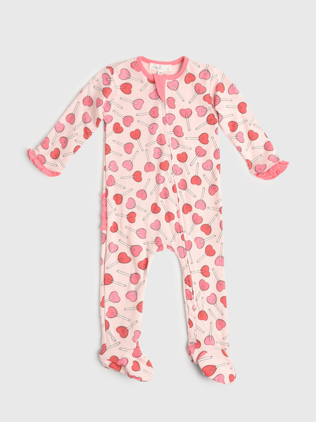 Magnolia Baby Baby Girls' Sweetheart Pops Ruffle Zip Footie