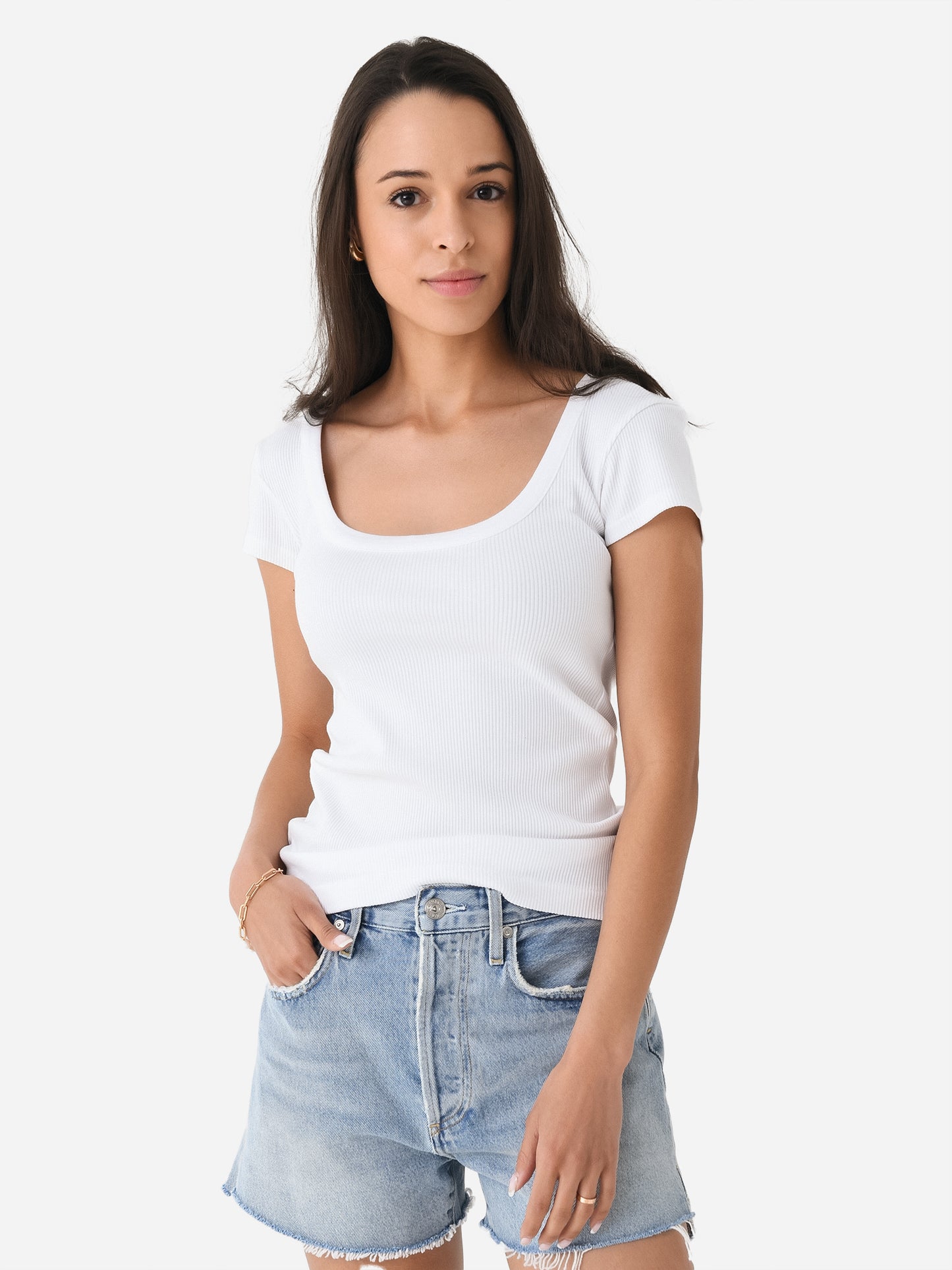 Citizens Of Humanity Women's Lima Scoop Neck Tee - Saint Bernard