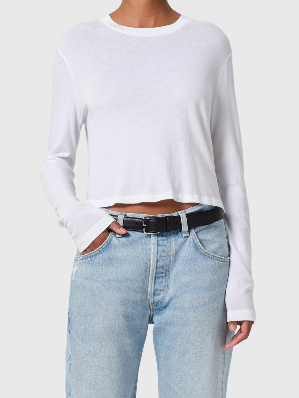 Citizens Of Humanity Women's Sabine Cropped Long Sleeve Tee - Saint Bernard