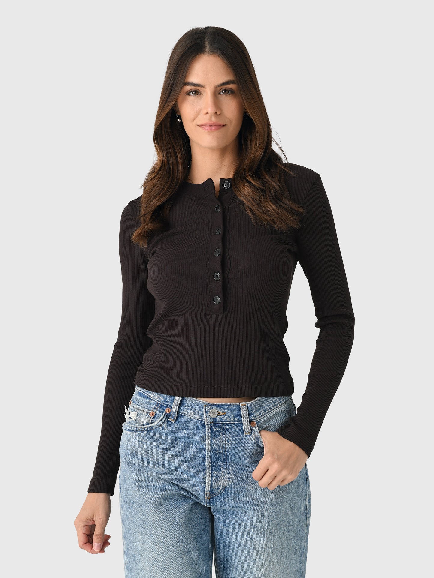 Citizens Of Humanity Women's Varra Henley Top - Saint Bernard