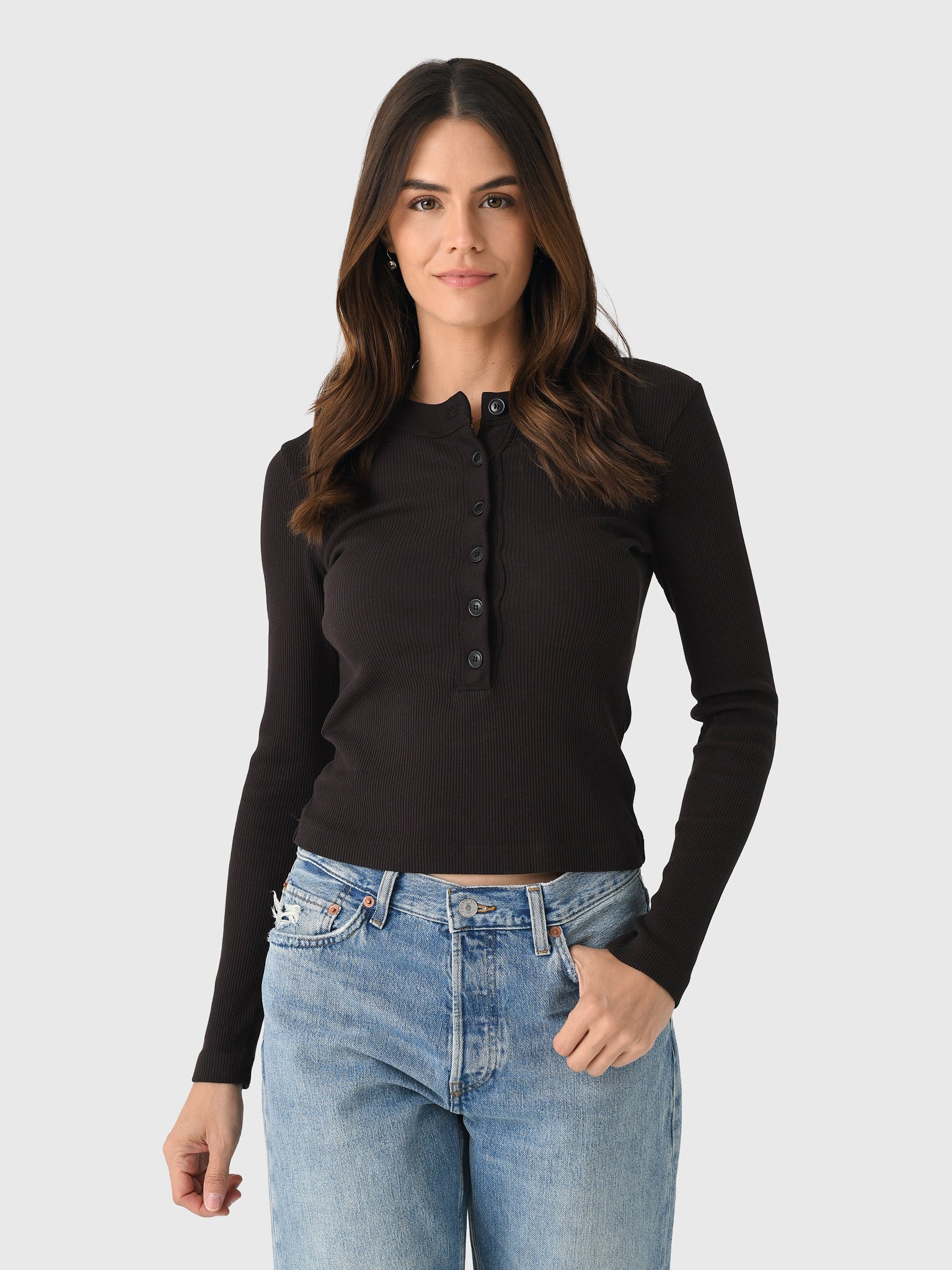 Citizens Of Humanity Women's Varra Henley Top - Saint Bernard