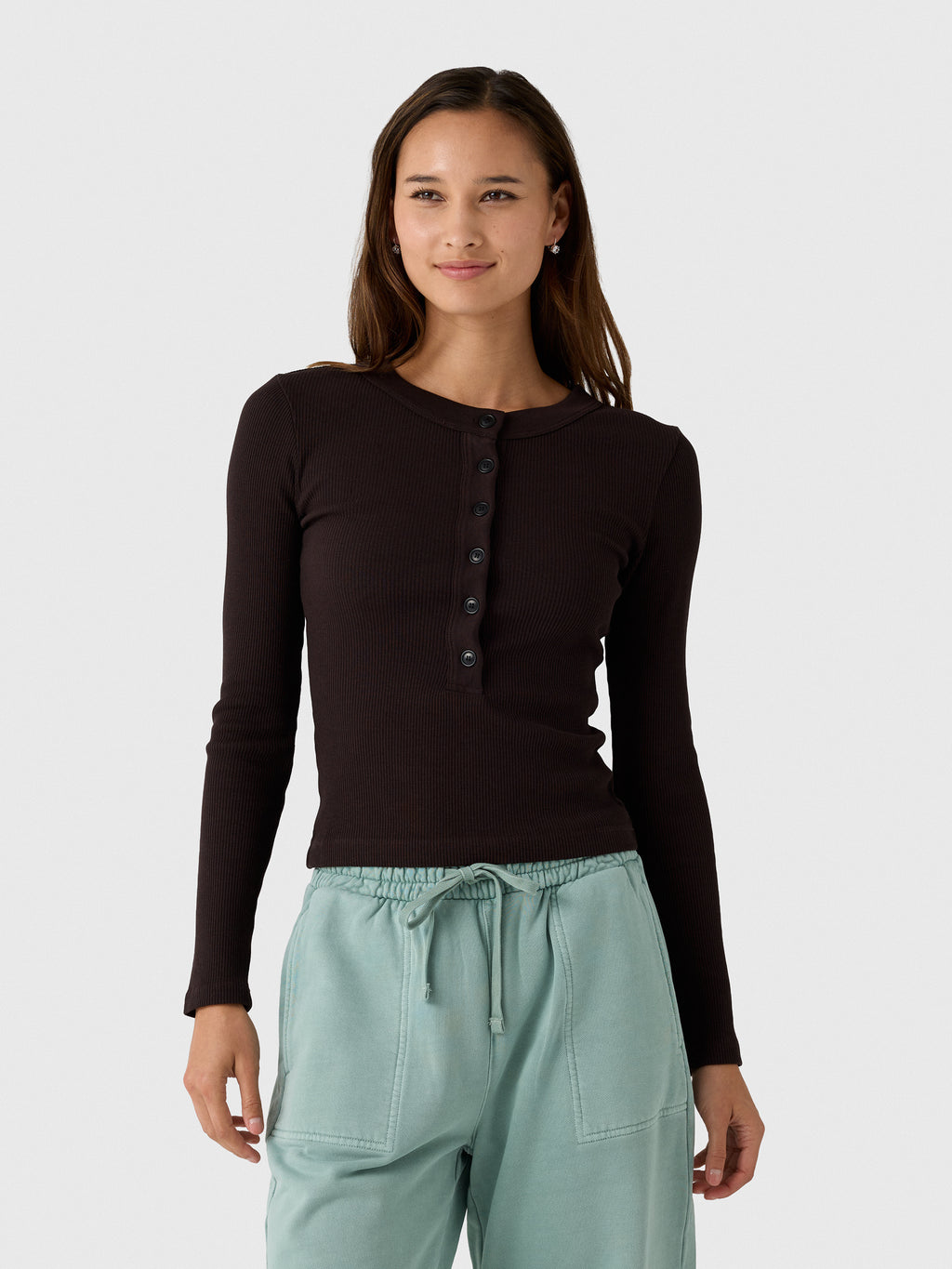 Citizens Of Humanity Women's Varra Henley Top - Saint Bernard