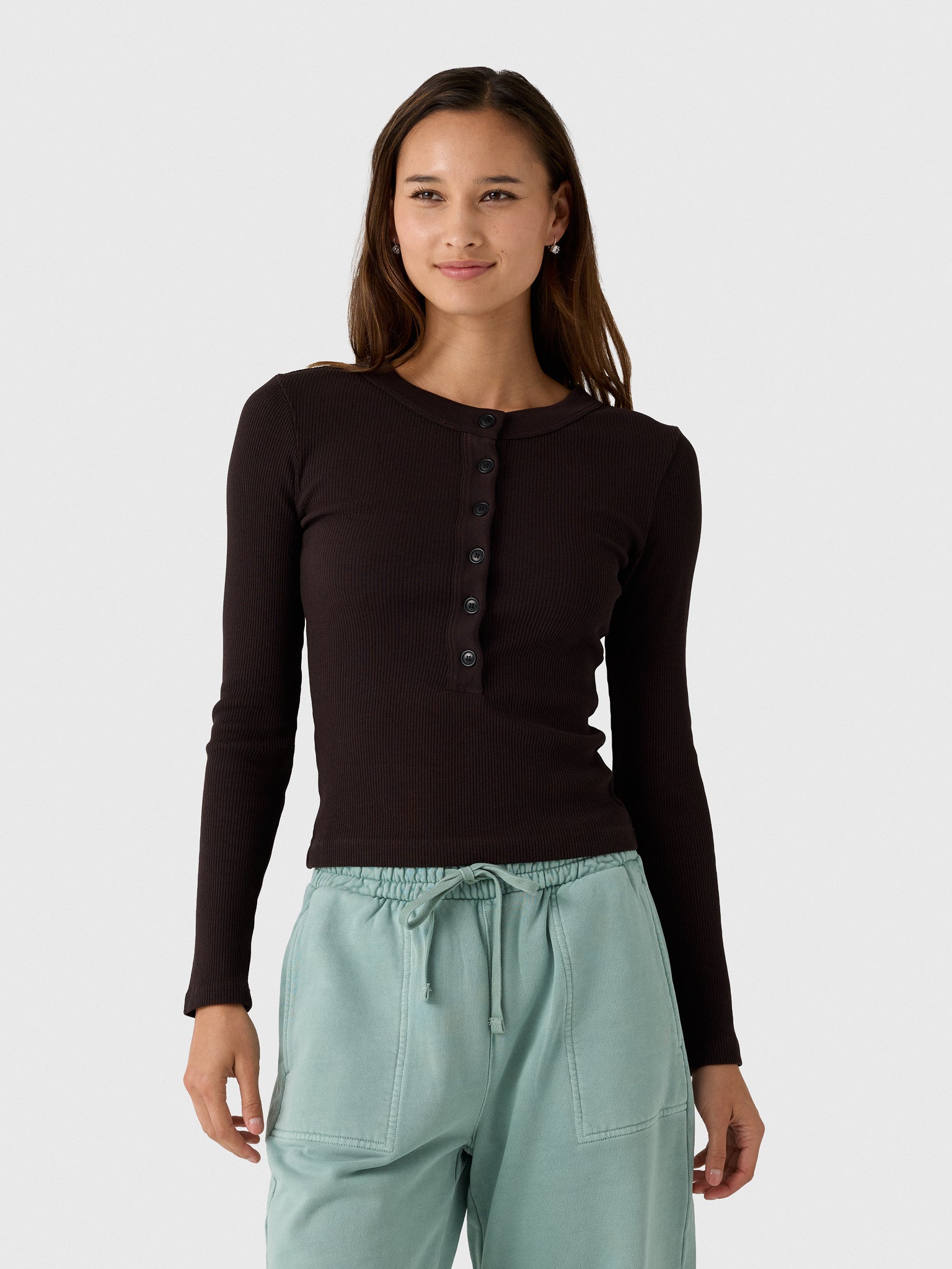 Citizens Of Humanity Women's Varra Henley Top - Saint Bernard