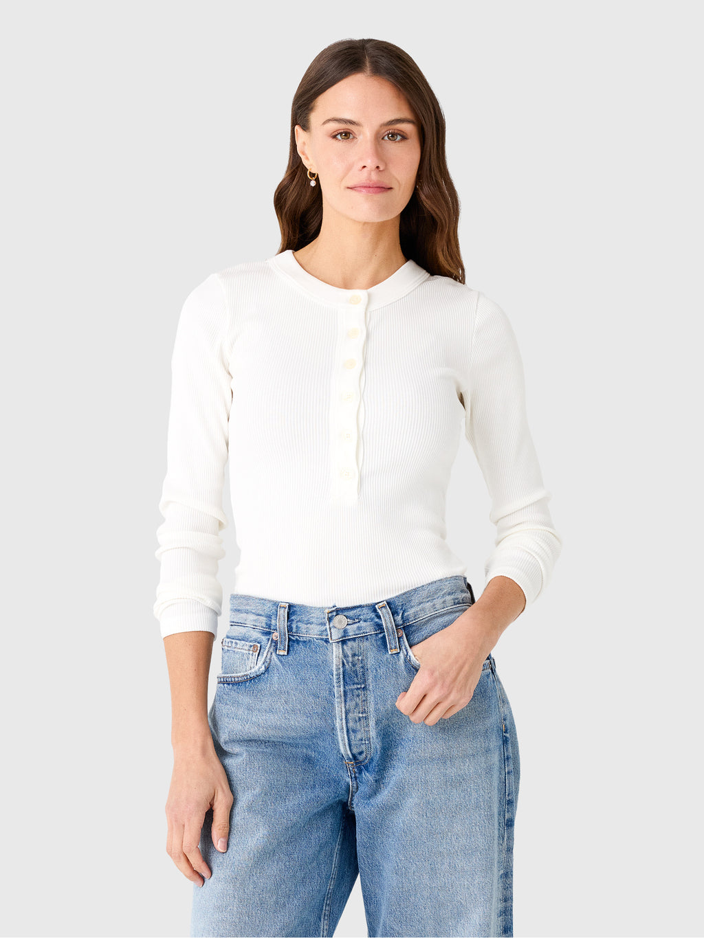 Citizens Of Humanity Women's Varra Henley Top - Saint Bernard