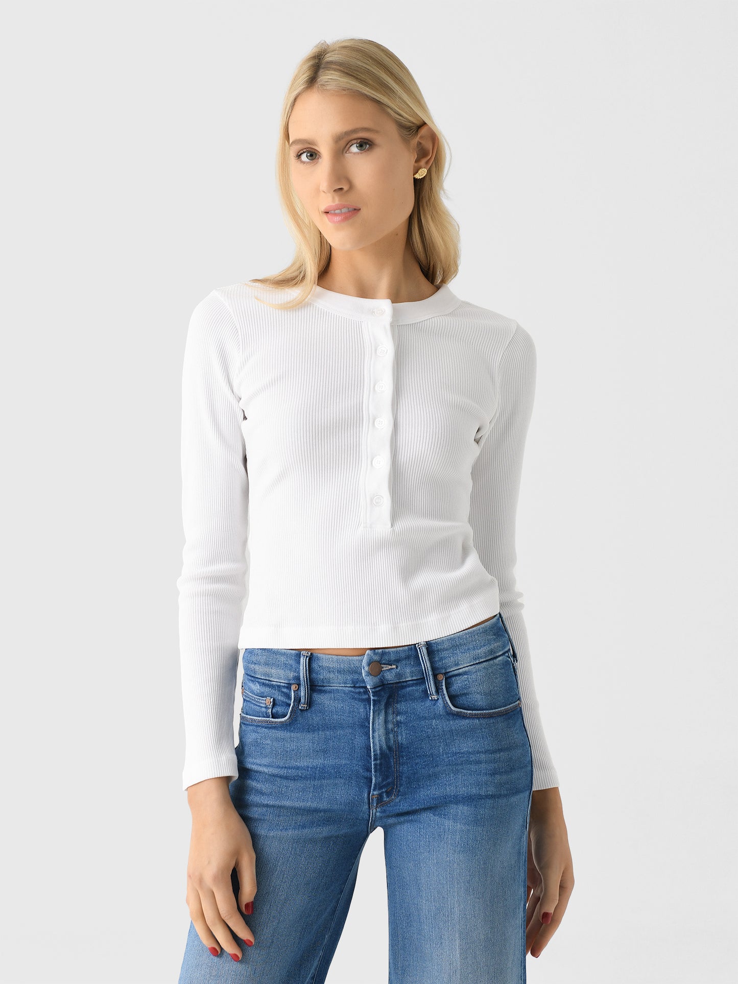 Citizens Of Humanity Women's Varra Henley Top - Saint Bernard