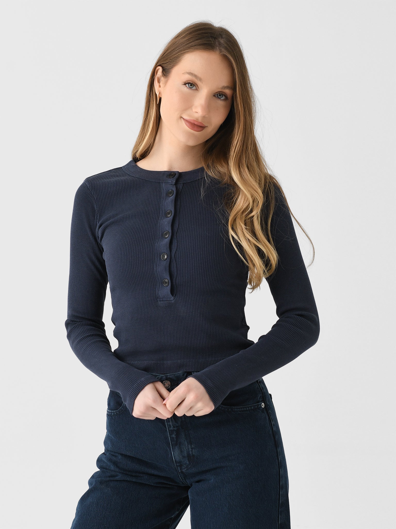 Citizens Of Humanity Women's Varra Henley Tee - Saint Bernard