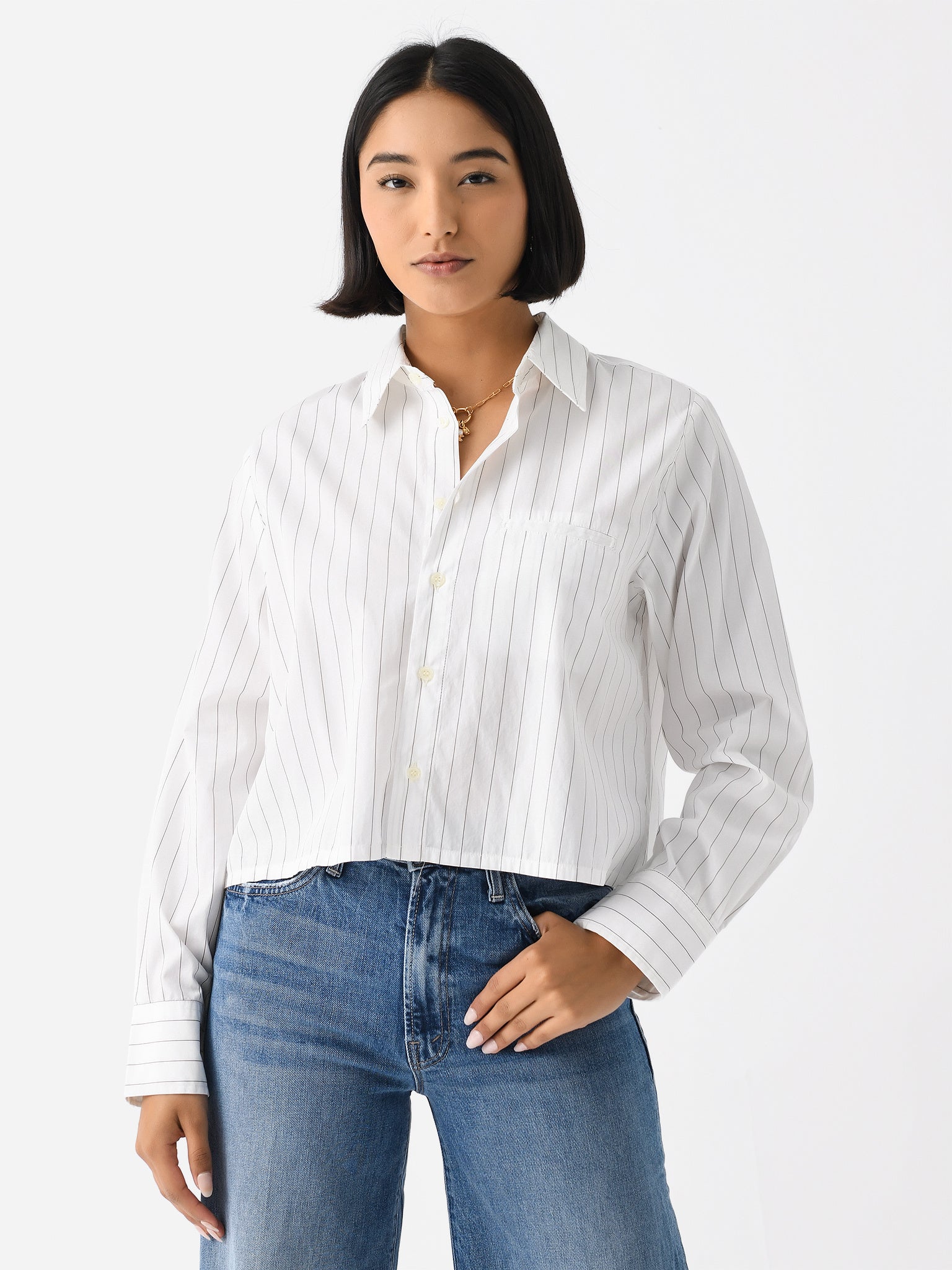 Citizens Of Humanity Women's Fino Cropped Shirt - Saint Bernard