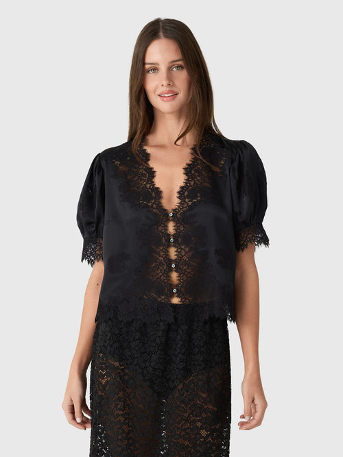 DÔEN Women's Idella Silk Satin Top - Saint Bernard