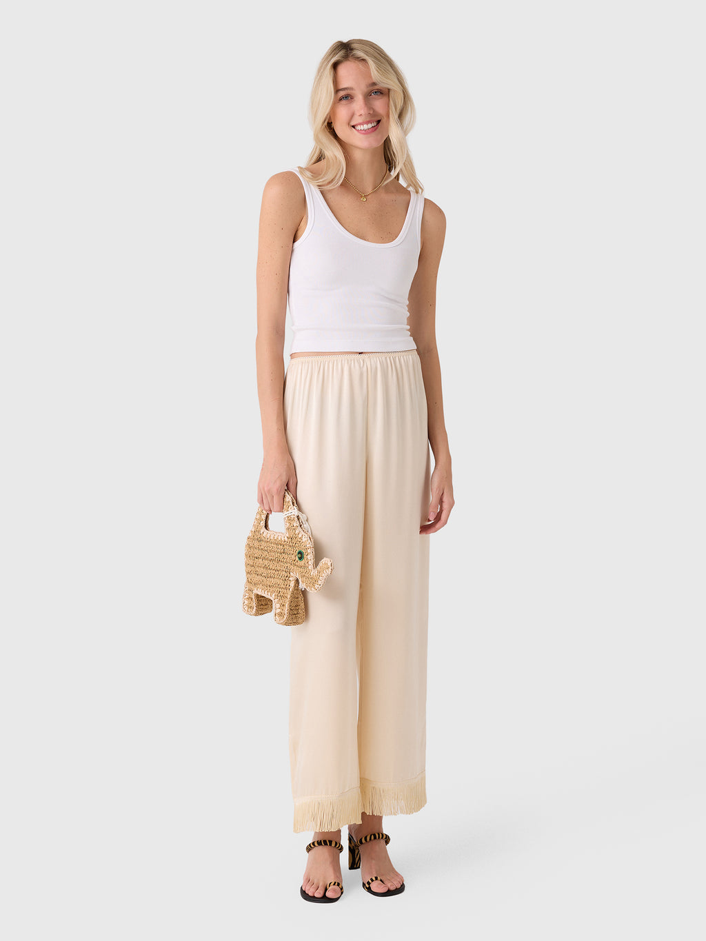 DÔEN Women's Lavon Fringe Pant - Saint Bernard