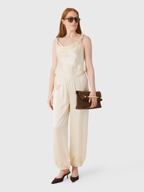 DÔEN Women's Yaria Silk Satin Pant - Saint Bernard