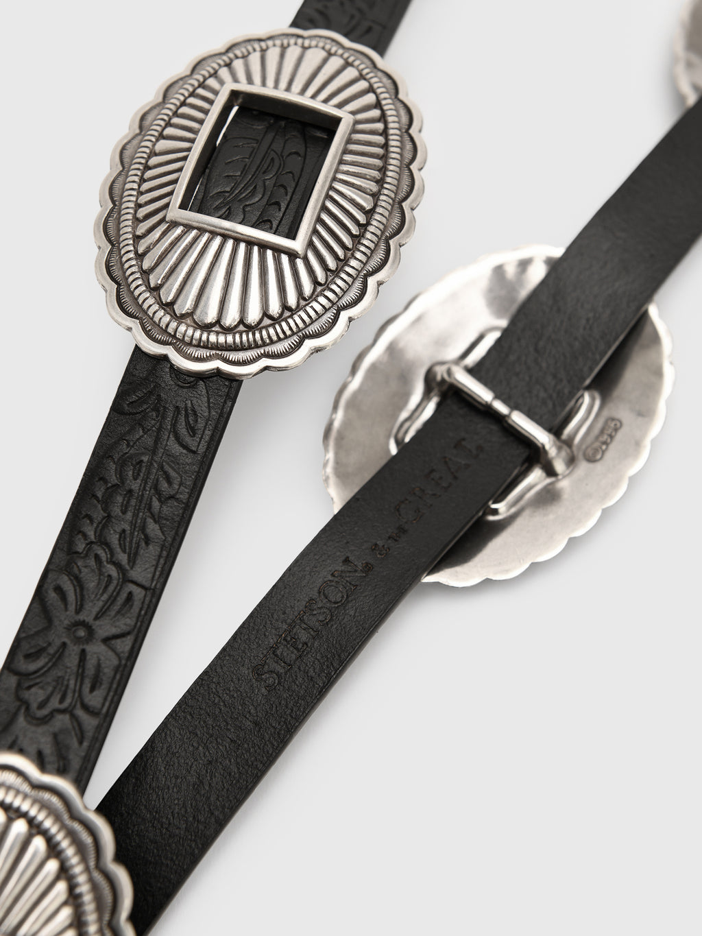 The Great X Stetson Women's The Tooled Leather Concho Belt - Saint Bernard