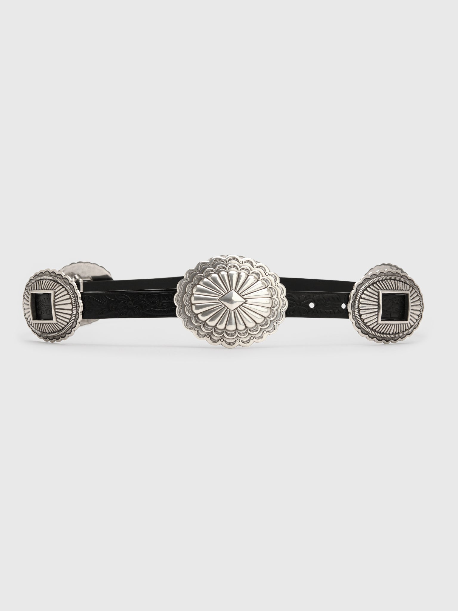 The Great X Stetson Women's The Tooled Leather Concho Belt - Saint Bernard