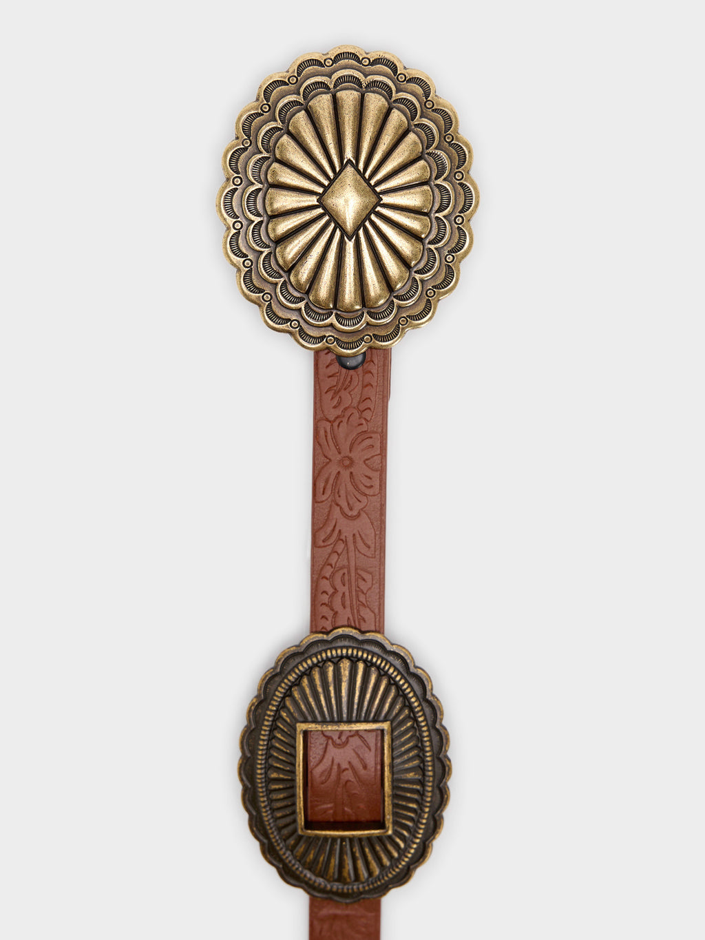 The Great X Stetson Women's The Tooled Leather Concho Belt - Saint Bernard
