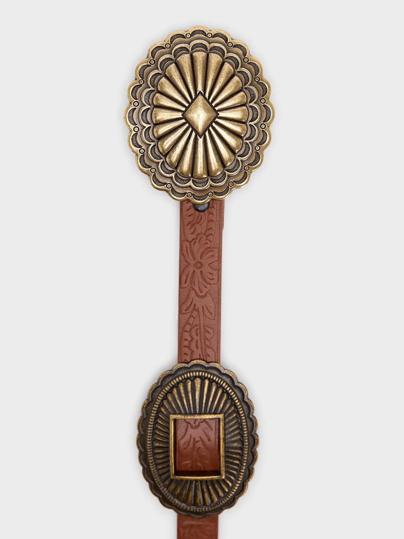 The Great X Stetson Women's The Tooled Leather Concho Belt - Saint Bernard