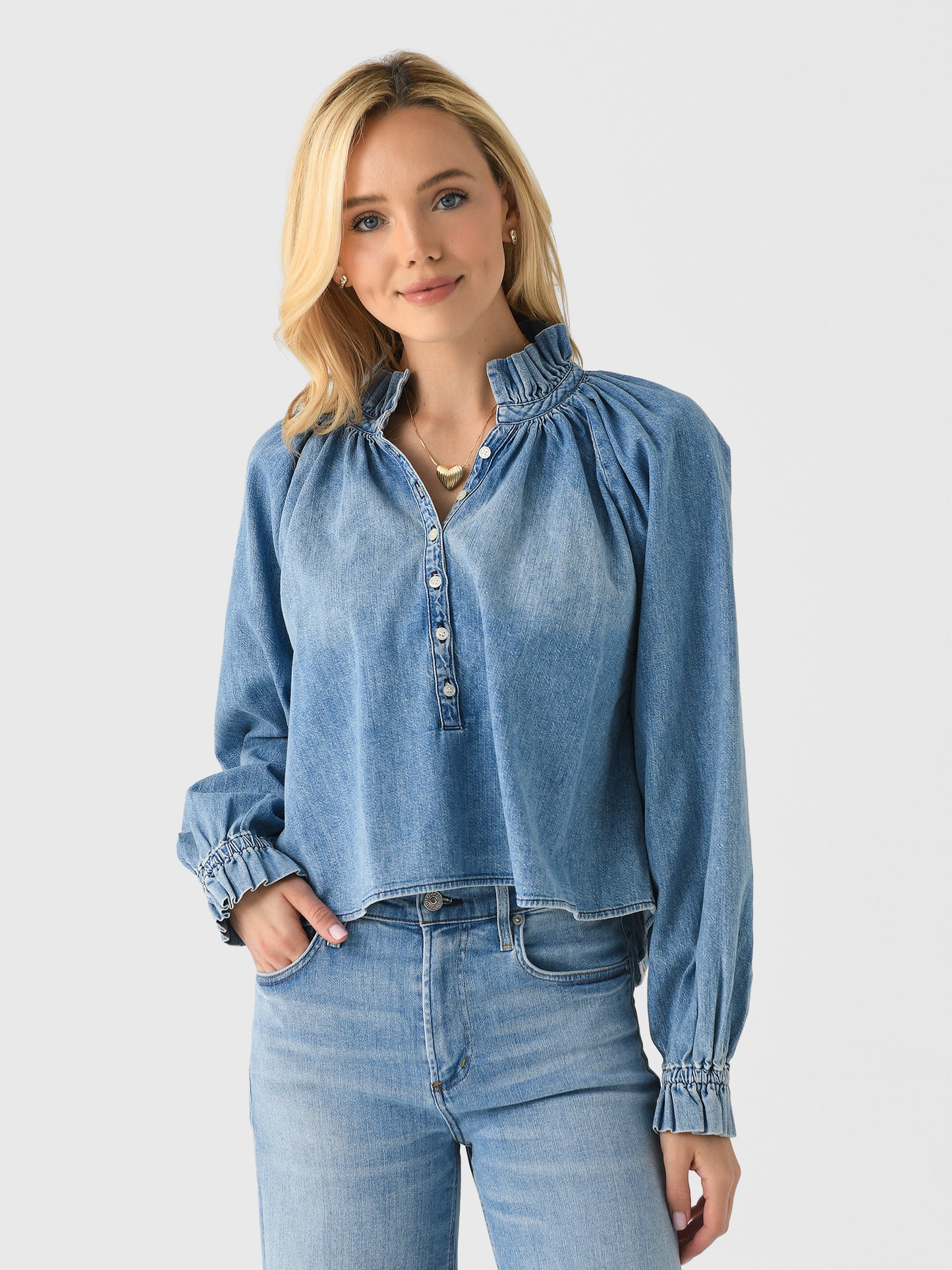 Citizens Of Humanity Women's Iris Ruffled Top - Saint Bernard