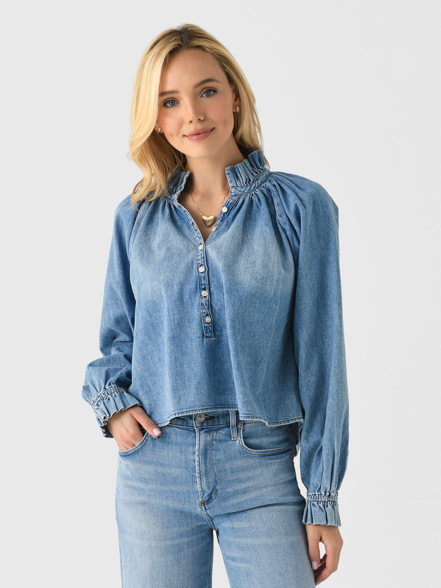 Citizens Of Humanity Women's Iris Ruffled Top - Saint Bernard