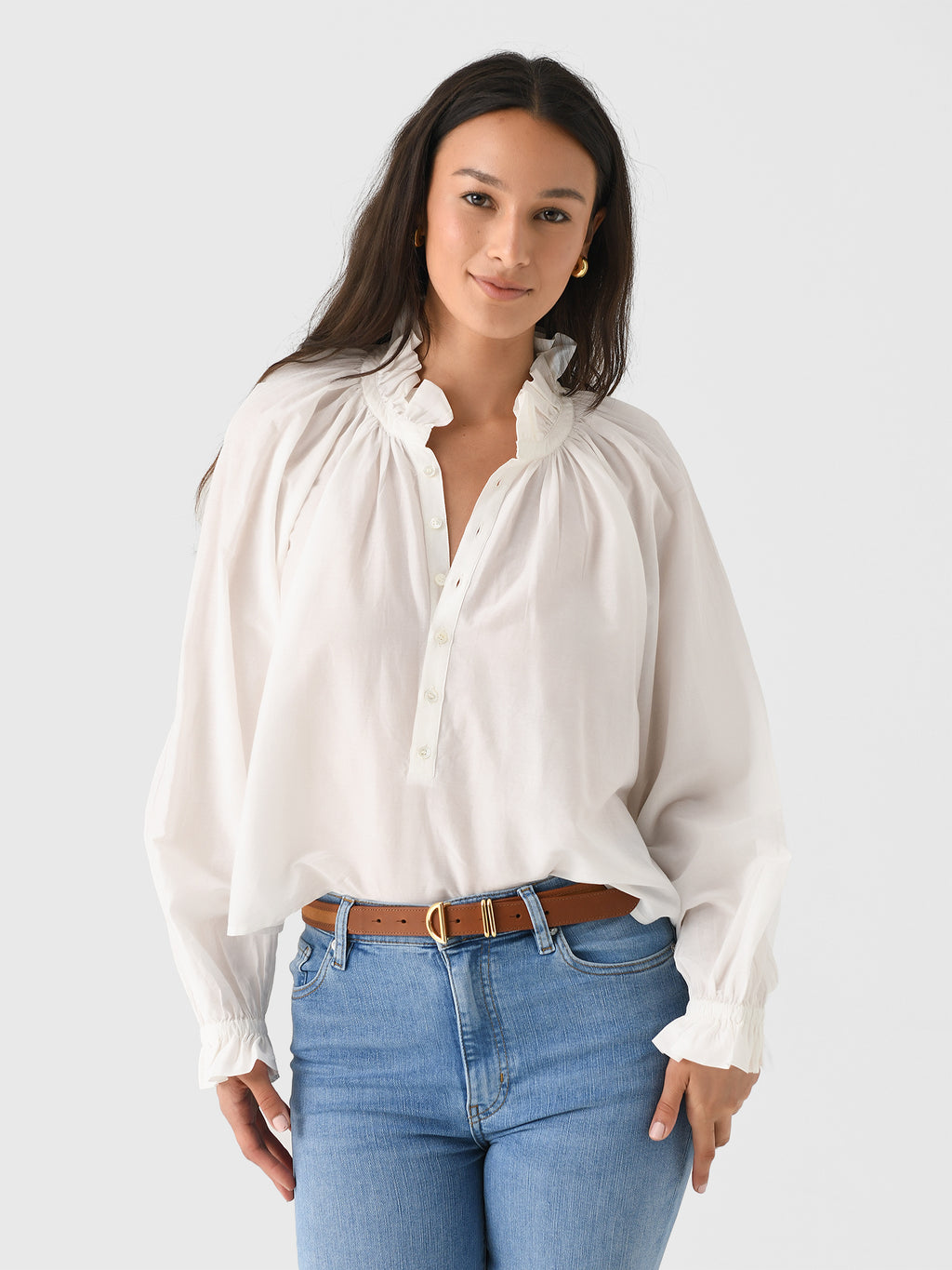 Citizens Of Humanity Women's Iris Ruffled Top - Saint Bernard