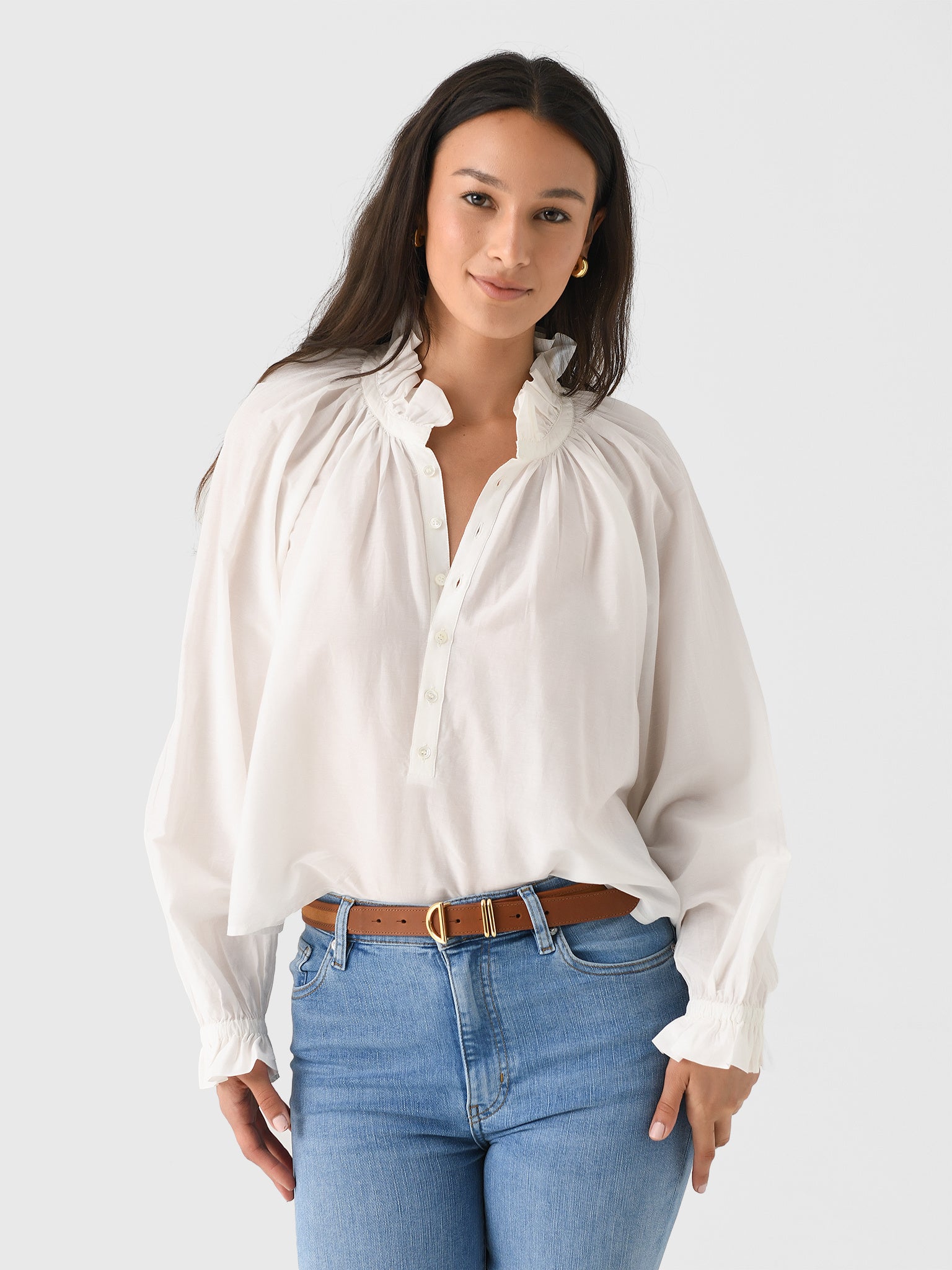 Citizens Of Humanity Women's Iris Ruffled Top - Saint Bernard