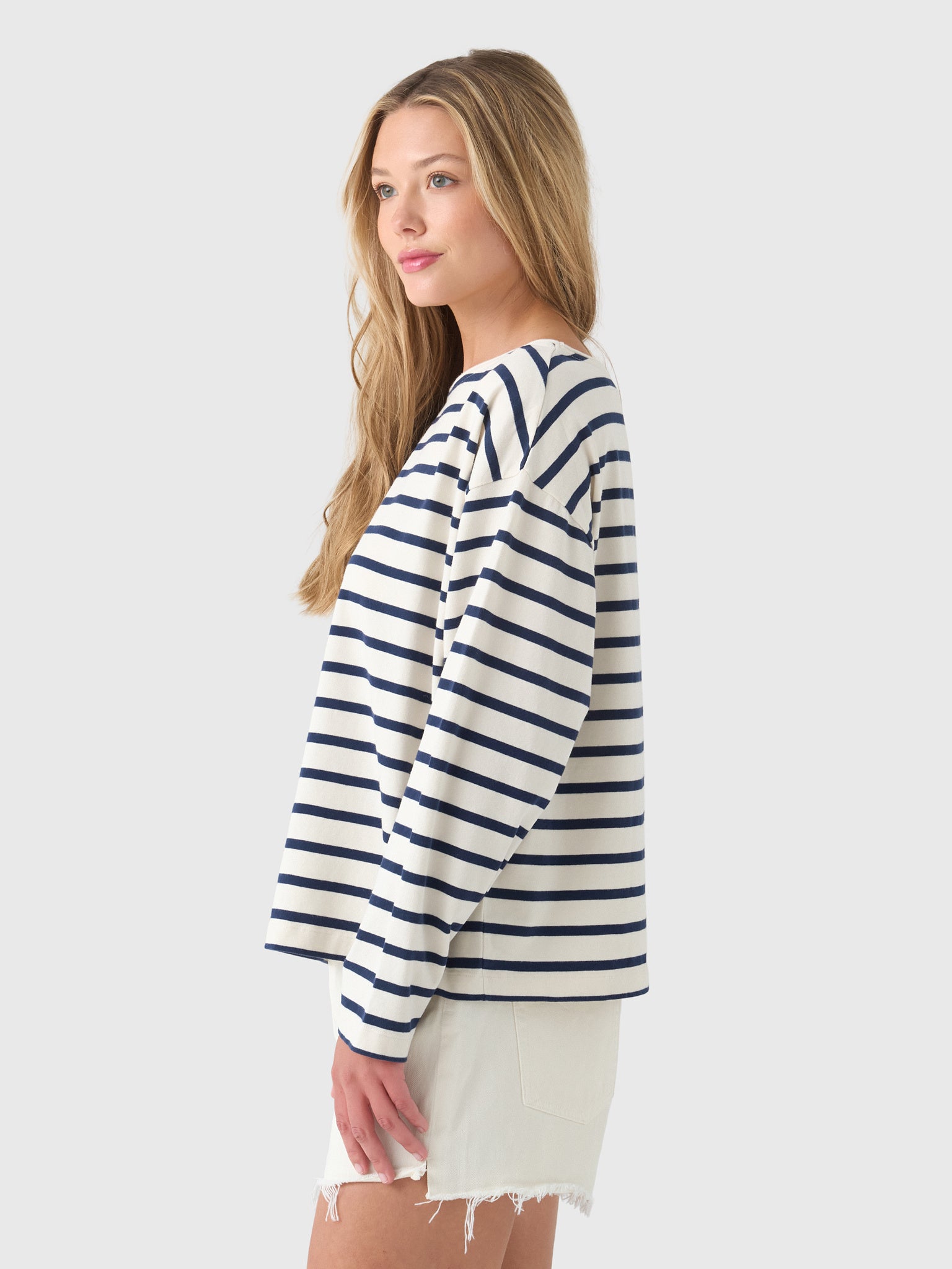 Citizens Of Humanity Women's Boat Neck Long Sleeve Tee - Saint Bernard