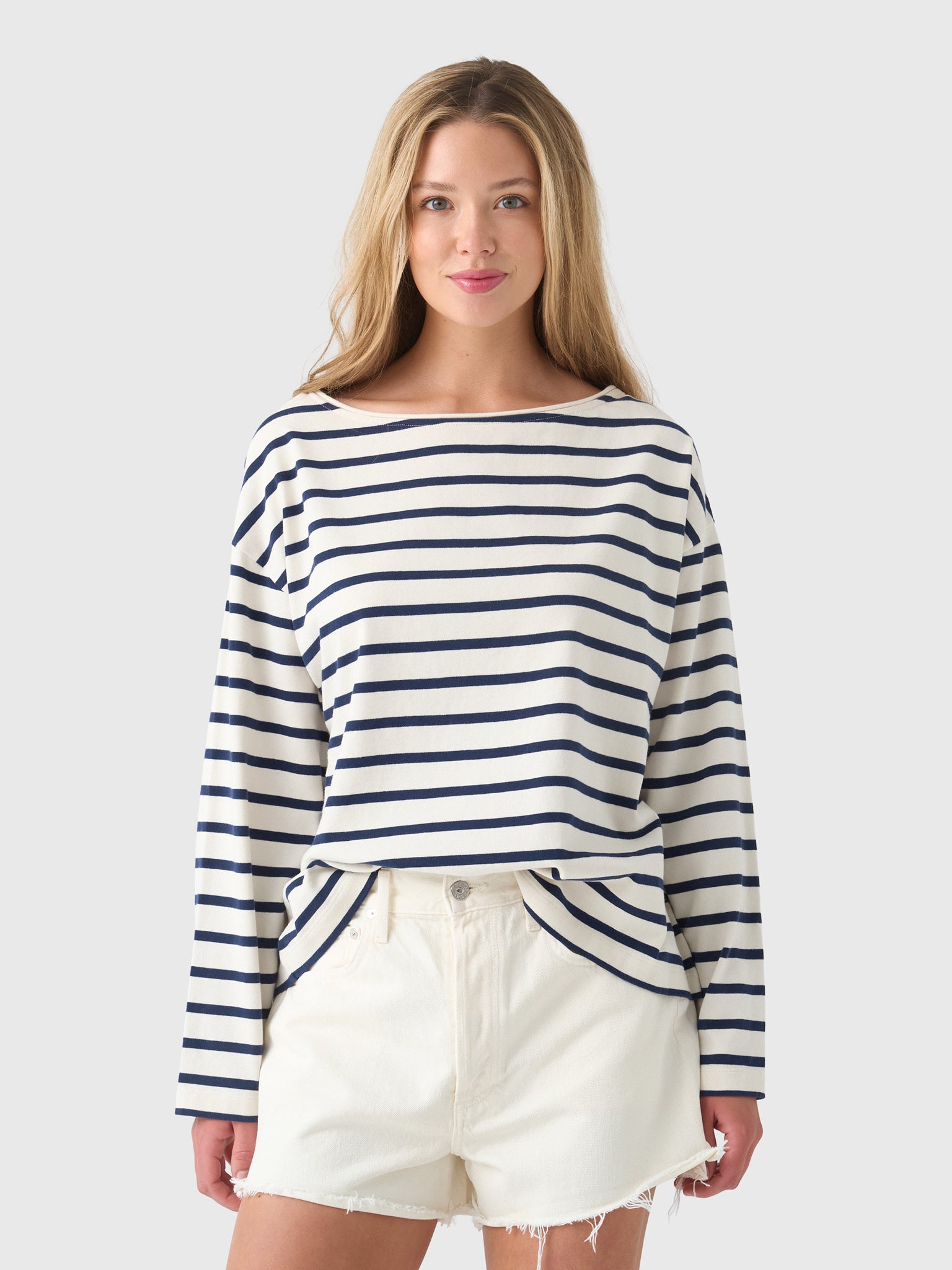 Citizens Of Humanity Women's Boat Neck Long Sleeve Tee - Saint Bernard