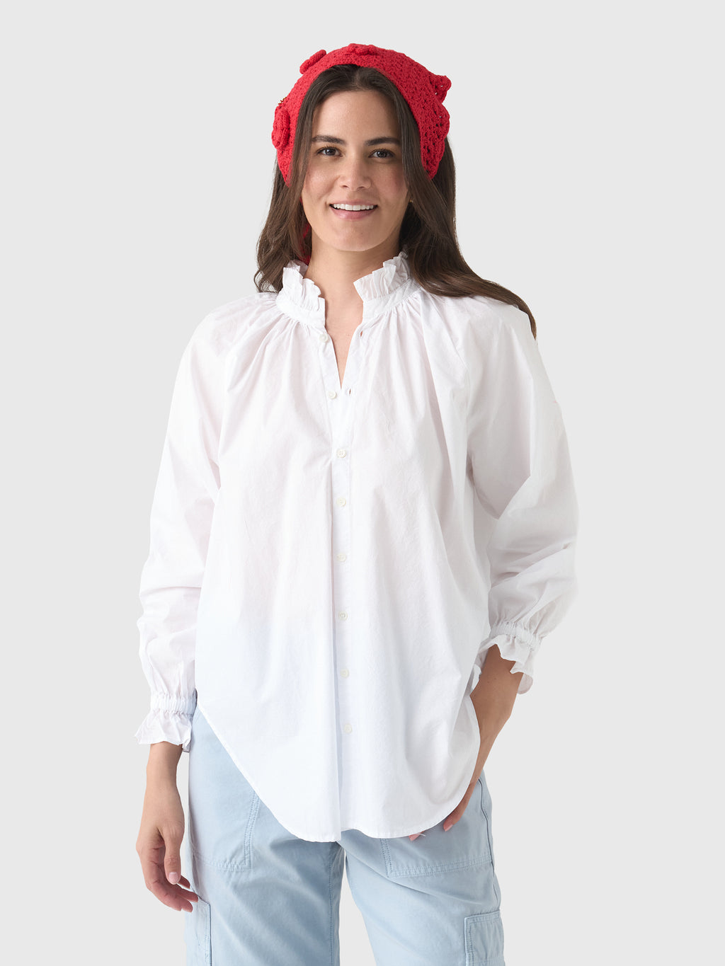 Citizens Of Humanity Women's Loretta Ruffle Top - Saint Bernard