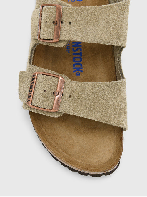 Birkenstock Women's Arizona Soft Footbed Taupe Suede - Saint Bernard