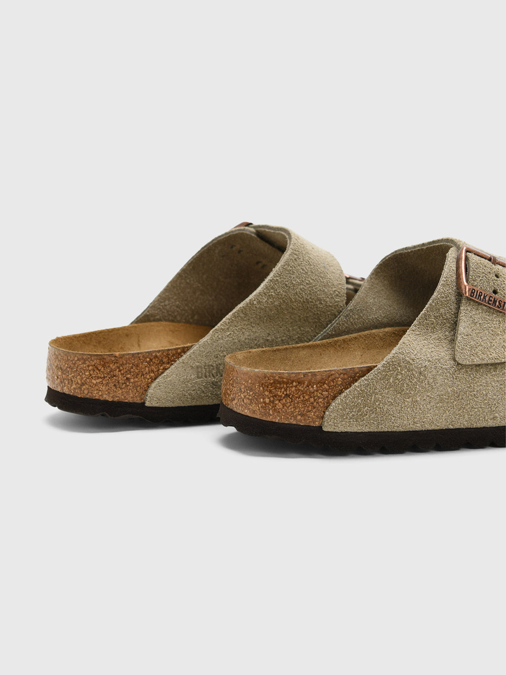 Birkenstock Women's Arizona Soft Footbed Taupe Suede - Saint Bernard