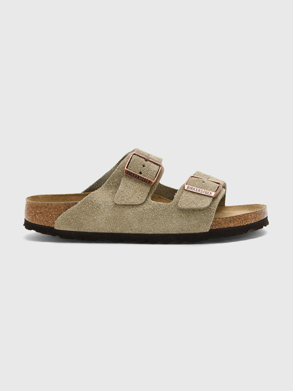 Birkenstock Women's Arizona Soft Footbed Taupe Suede - Saint Bernard