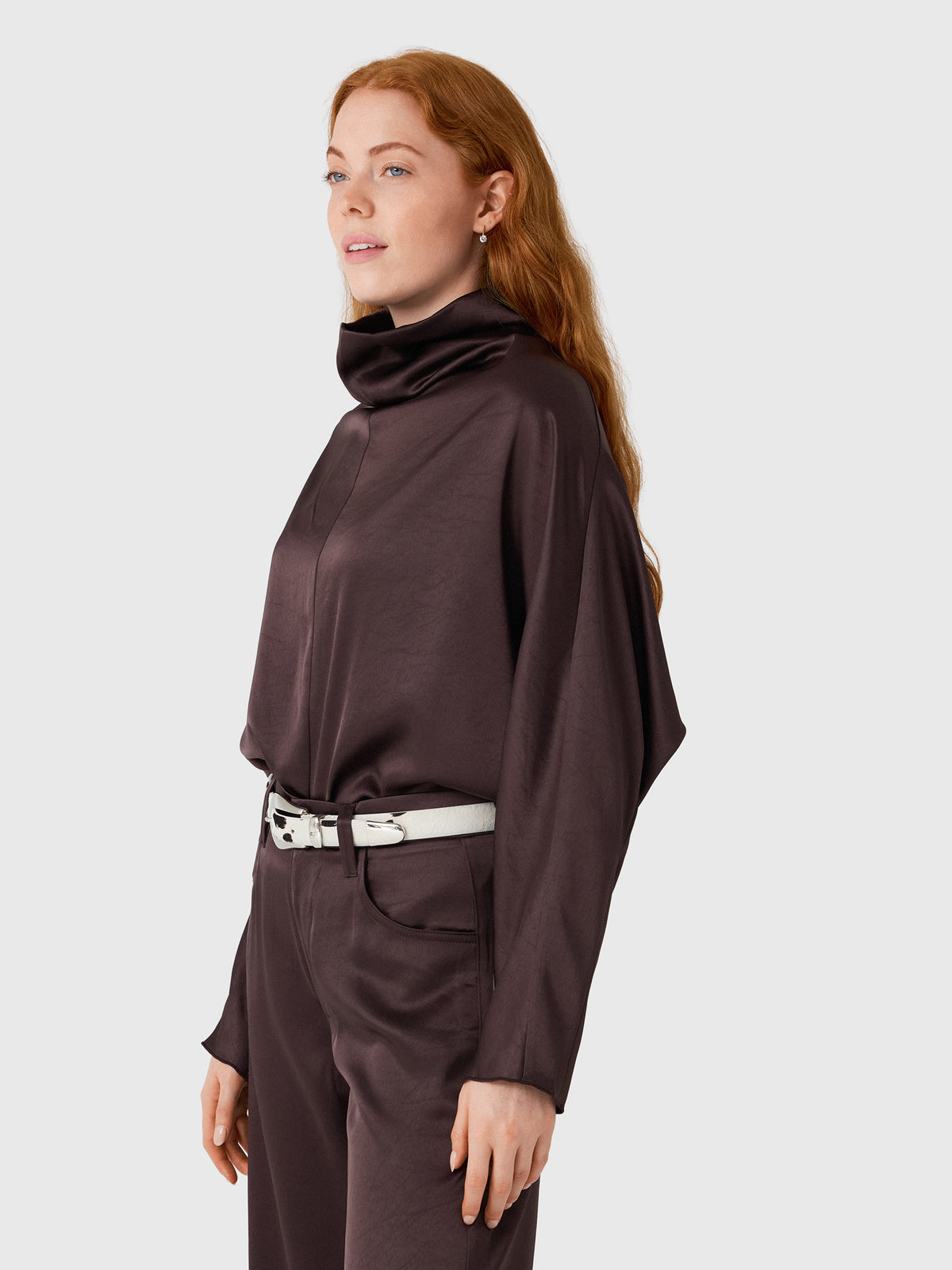 Citizens Of Humanity Women's Ilaria Draped Japanese Hammered Satin Top - Saint Bernard