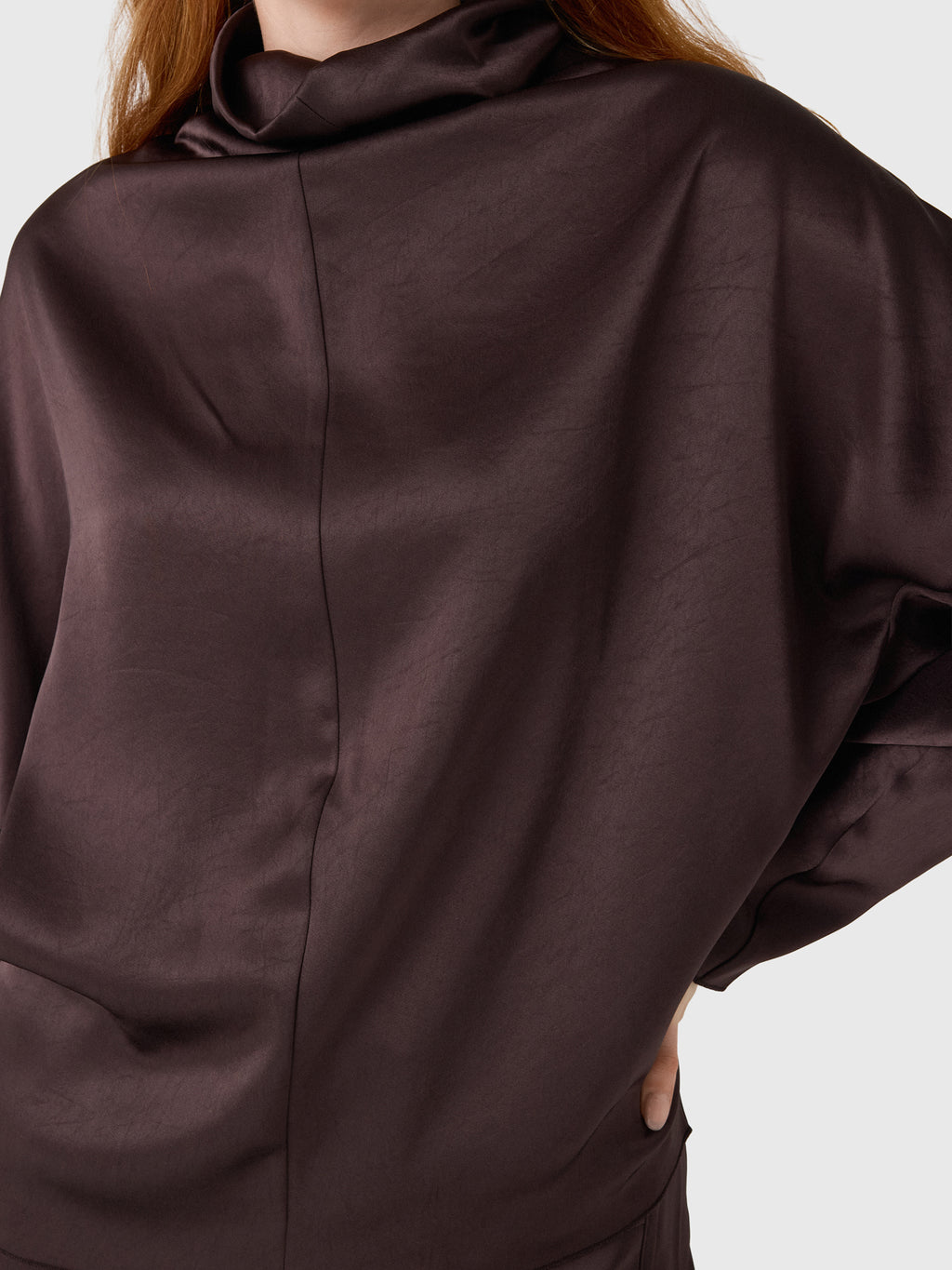 Citizens Of Humanity Women's Ilaria Draped Japanese Hammered Satin Top - Saint Bernard