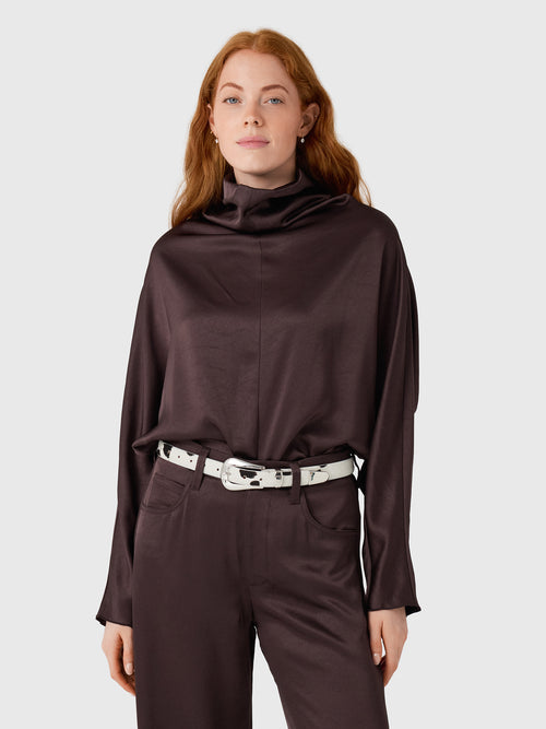 Citizens Of Humanity Women's Ilaria Draped Japanese Hammered Satin Top - Saint Bernard