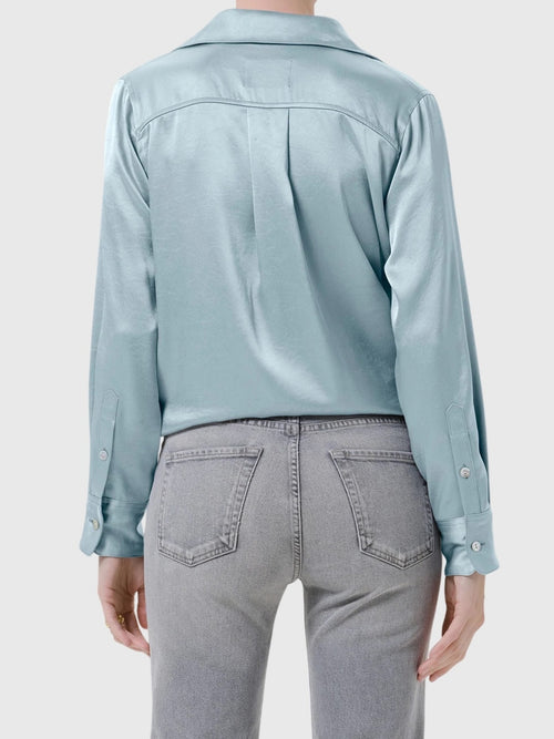 Citizens Of Humanity Women's Tullah Japanese Hammered Satin Shirt - Saint Bernard