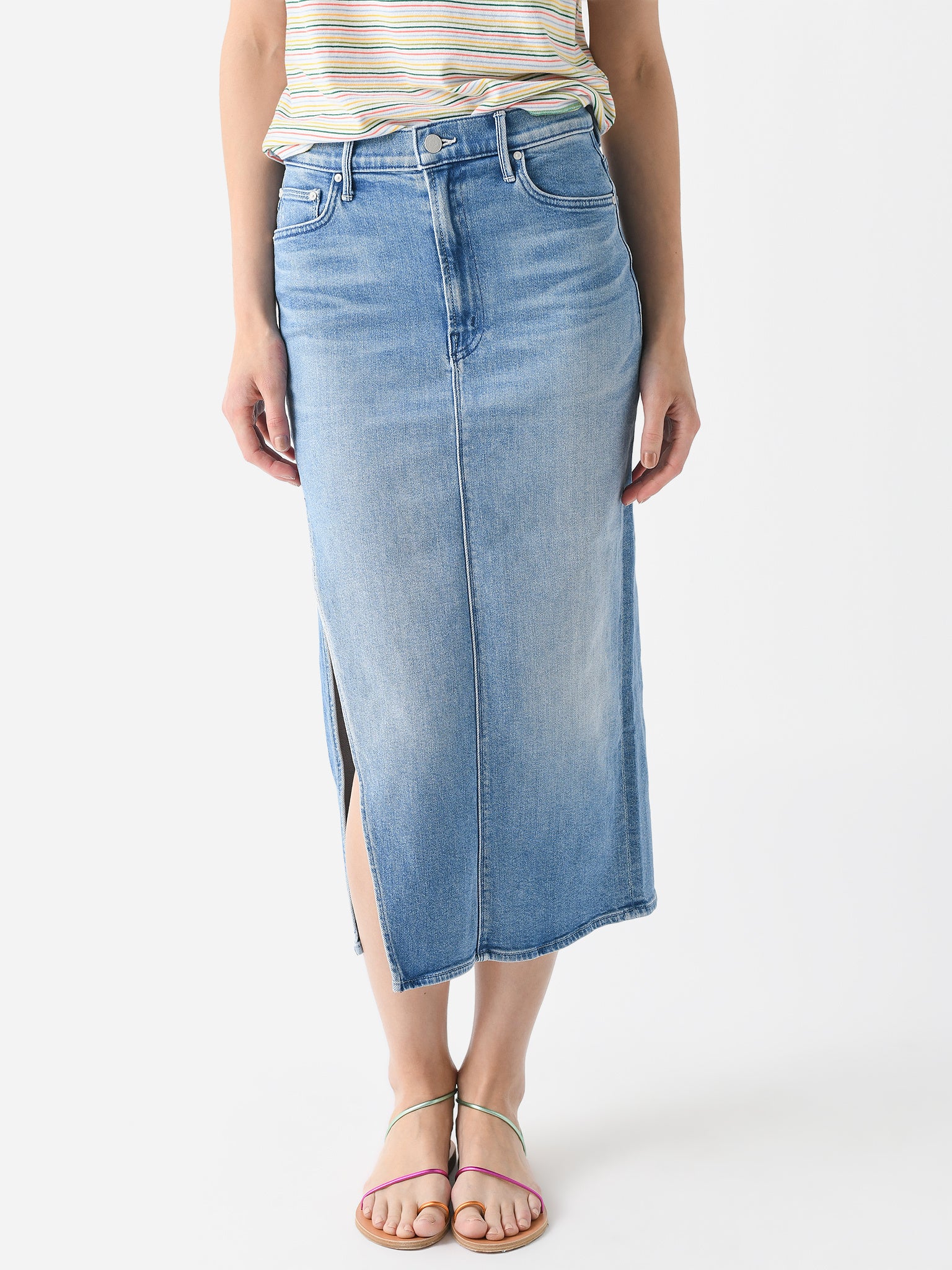 Mother Women's The Split Second Denim Skirt - Saint Bernard