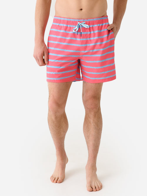Southern Tide Men's Bayshore Stripe Printed Swim Trunk