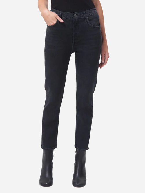 Agolde Women's Riley High Rise Straight Crop Jean