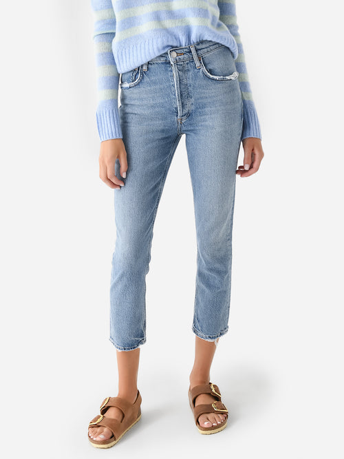 Agolde Women's Riley High Rise Straight Crop Jean