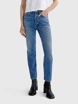 Agolde Women's Riley High Rise Straight Crop Jean - Saint Bernard