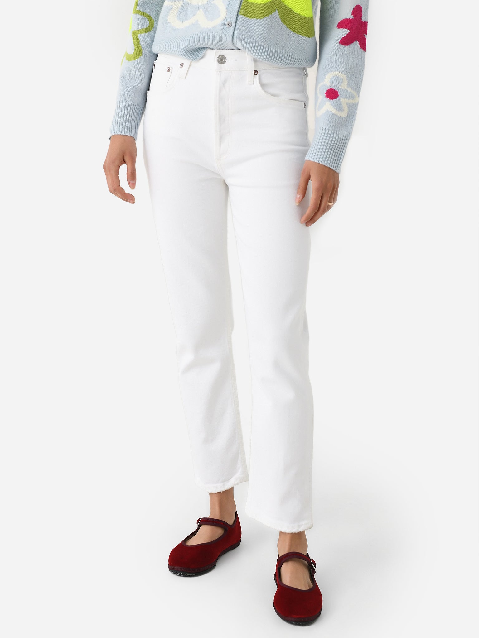 Agolde Women's Riley High Rise Straight Jean - Saint Bernard